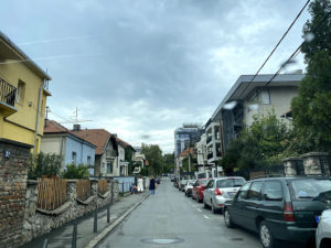 Driving around neighborhood of Vračar
